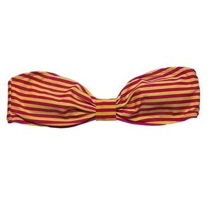 Old Navy Yellow and Pink Stripe Bandeau Bikini Top Size Medium